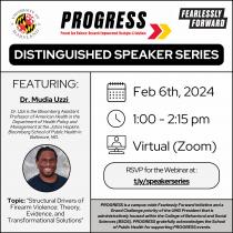 PROGRESS Distinguished Speaker Series Event flyer