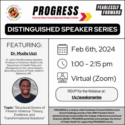 PROGRESS Distinguished Speaker Series Event flyer